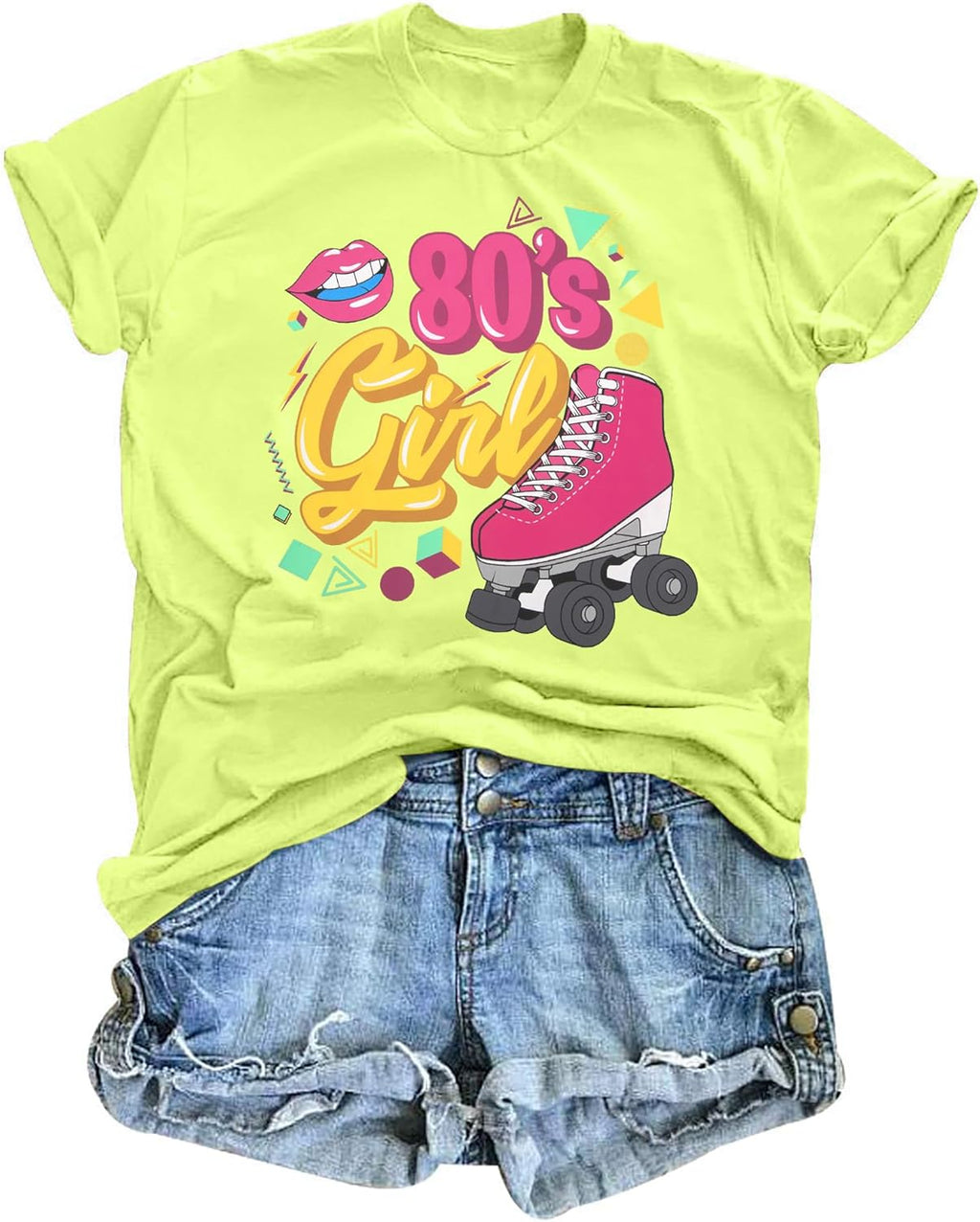 80s Shirts for Women 80's Theme Party Outfit 1980s Disco Short Sleeve T-Shirt Vintage 80's Girl Neon Outfits