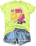 80s Shirts for Women 80's Theme Party Outfit 1980s Disco Short Sleeve T-Shirt Vintage 80's Girl Neon Outfits