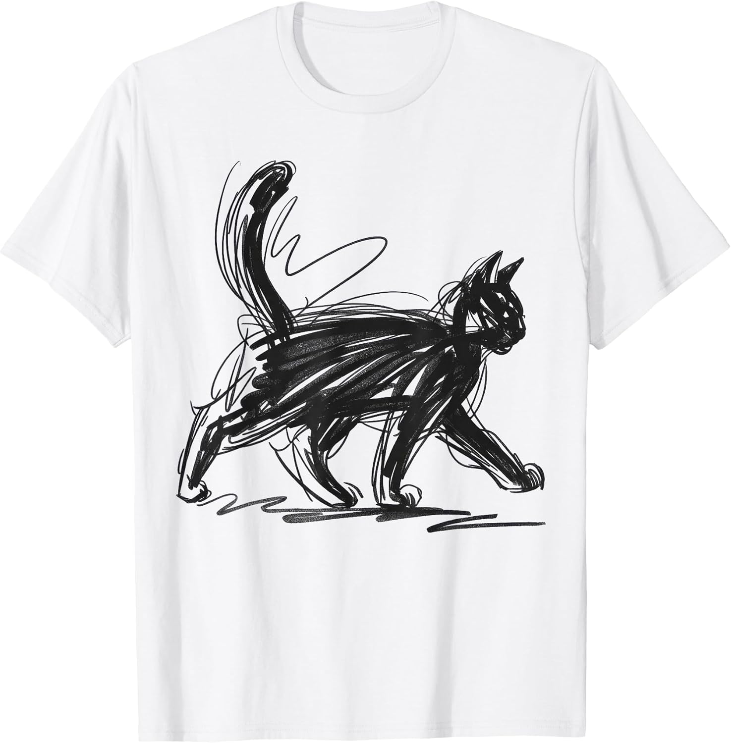 Minimalist cat Art t -shir t