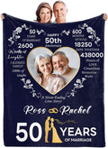 Customized Best 50th Anniversary Blanket Gifts for Couple Parents, Custom 50th Wedding, Golden 50 Years of Marriage Blankets