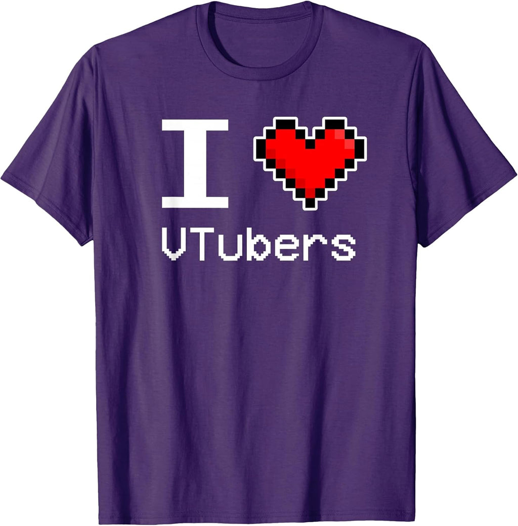 I Love VTubers, Pixel Heart, Retro Gamer T-Shirt