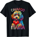 Cavapoo Lover Mama Heart Pop Art Womens Cavapoo Mom T-Shirt