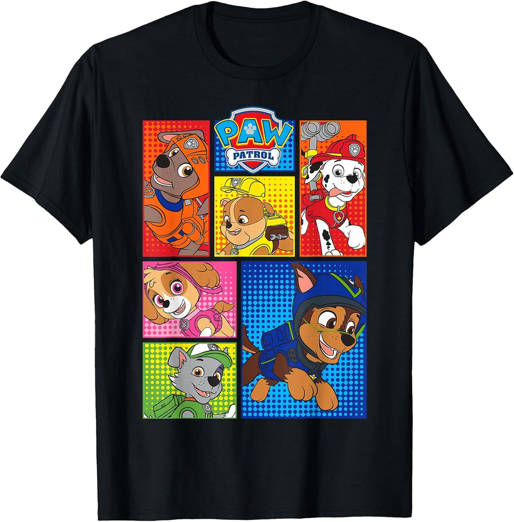 Group Shot of Pups in Shapes T-Shirt
