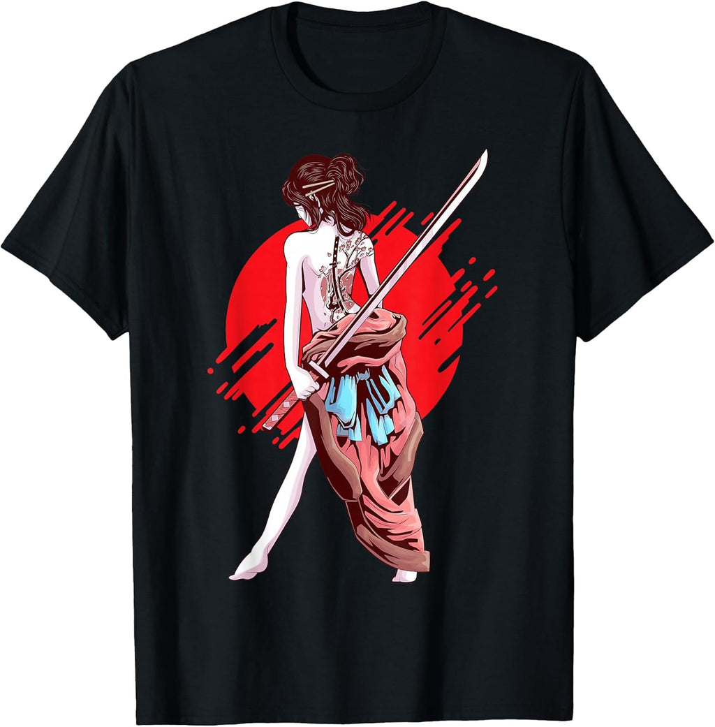 Samurai Girl Japanese Art Anime T-Shirt