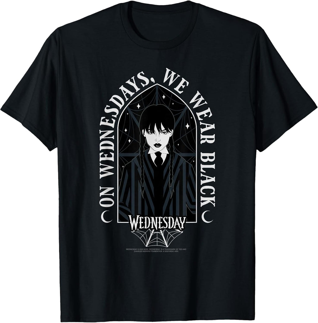 On Wednesdays We Wear Black Goth Portrait T-Shirt