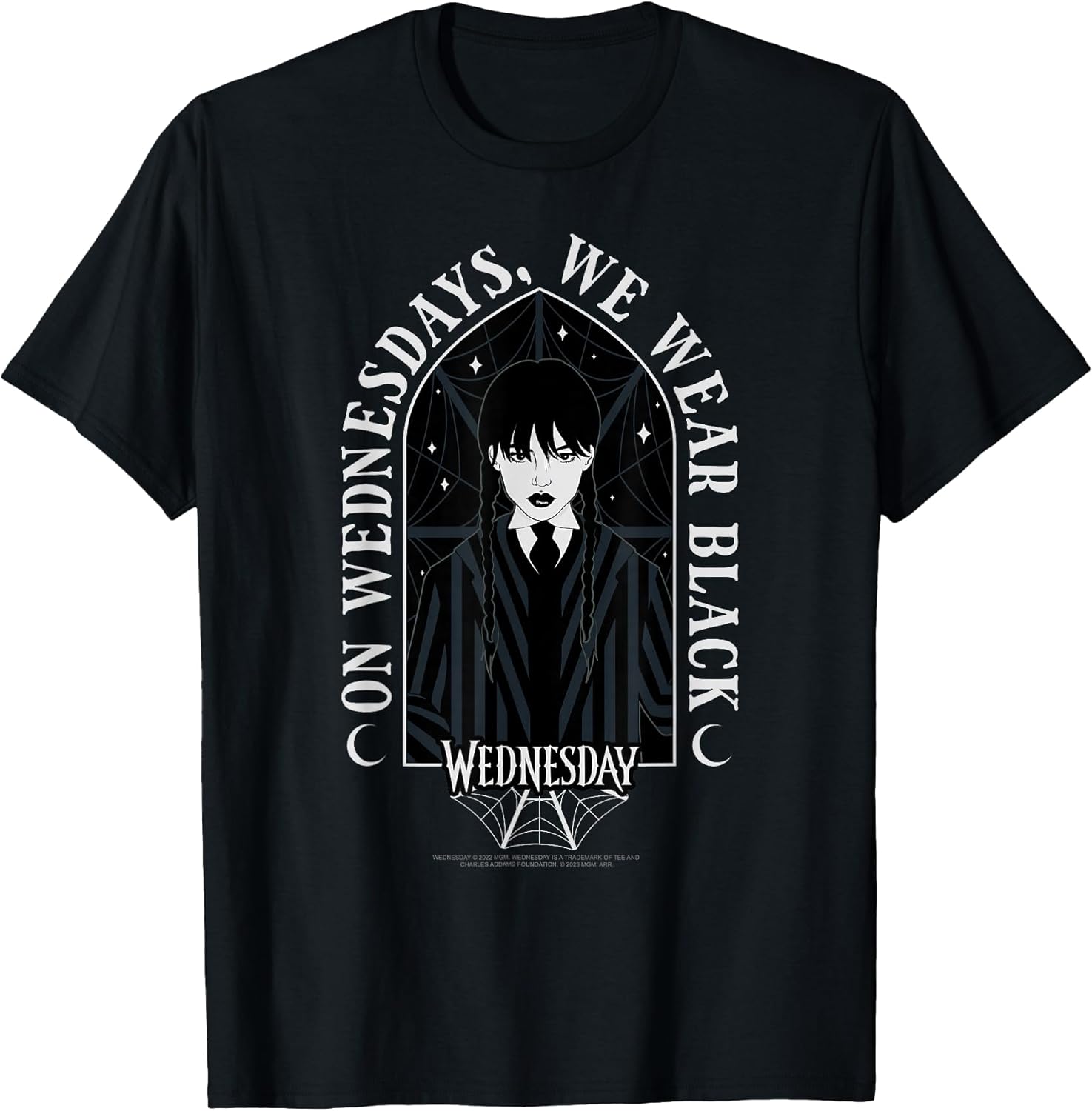 On Wednesdays We Wear Black Goth Portrait T-Shirt
