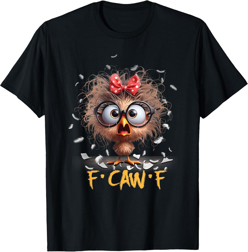 Funny F-Caw-F Black Crow FCawF Humor Quote Bird Shocked Meme T-Shirt
