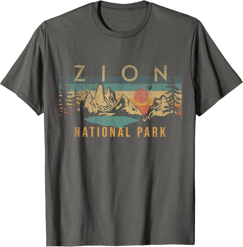 T-Shirt, Unisex-Adults, Unisex-Kids, Grey, Short Sleeve, Small, Classic Fit, Cotton Blend, National Park T-Shirt
