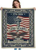 Fleece Throw Blanket for Couch 250th Anniversary of USA, 250th Anniversary USA Blanket, Decorative and Giftable Machine Wash Novelty Blankets for Women, Men 40 * 60inch
