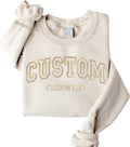 Custom Embroidered Sweatshirts and Hoodie Design Your Own, Personalized Sweatshirts Hoodie For Everyone, Customize Text On Sleeve, Add Your Own Custom Text, Personalized Embroidery Gift, Christmas