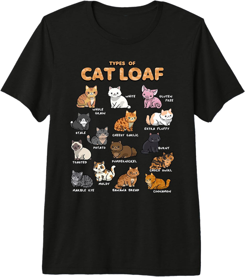 Types of Cat Loaf Cute Kitten Kawaii Cats, Cat Lover Premium Tri-blend T-Shirt