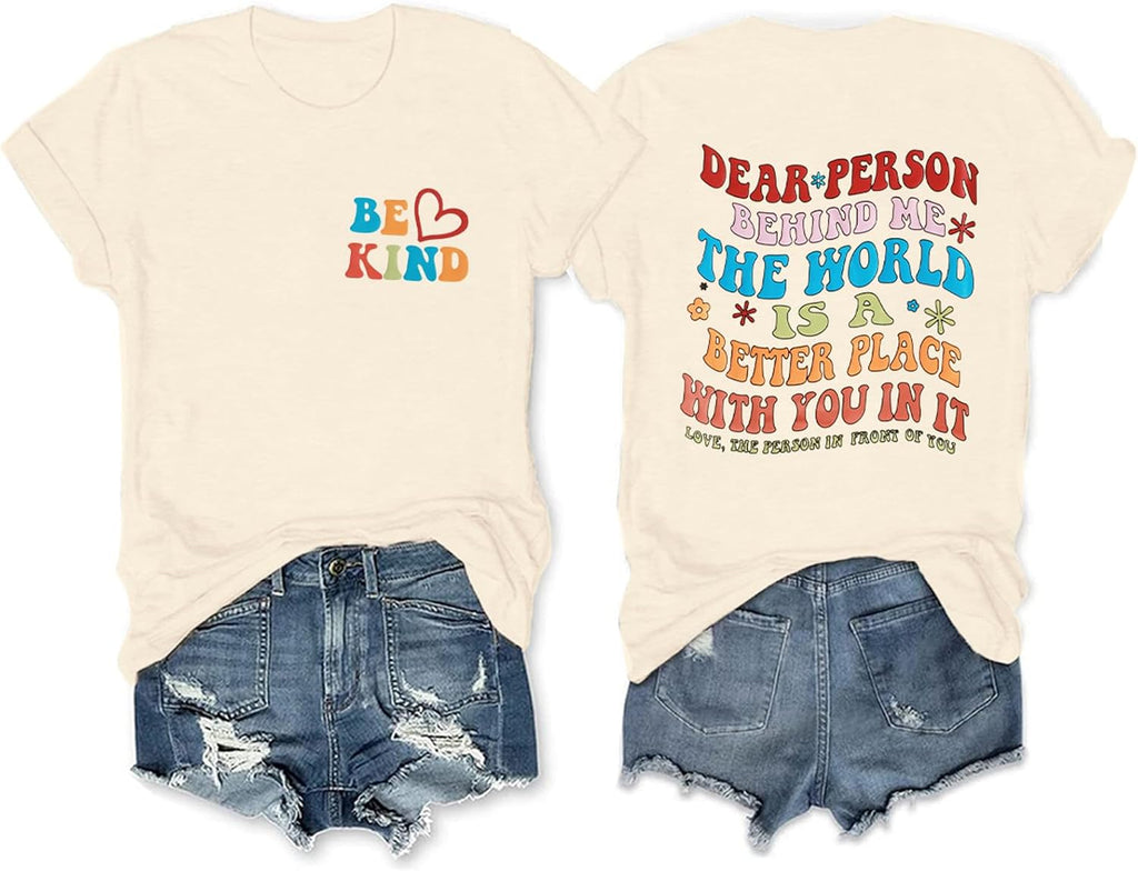 Be Kind Womens T Shirts Cute Graphic Blessed Shirt Kindness Short Sleeve Tees Funny Inspirational T-Shirt Teacher Tops