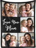 Ultragifta Ships Next Day, Mothers Day Birthday Gifts for Mom Custom Blanket with Pictures Text Personalized Flannel Photo Blankets Customized Throw Gift for Women