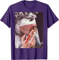 Statue of David Bloody Nose Cigarette Pop Art T-Shirt