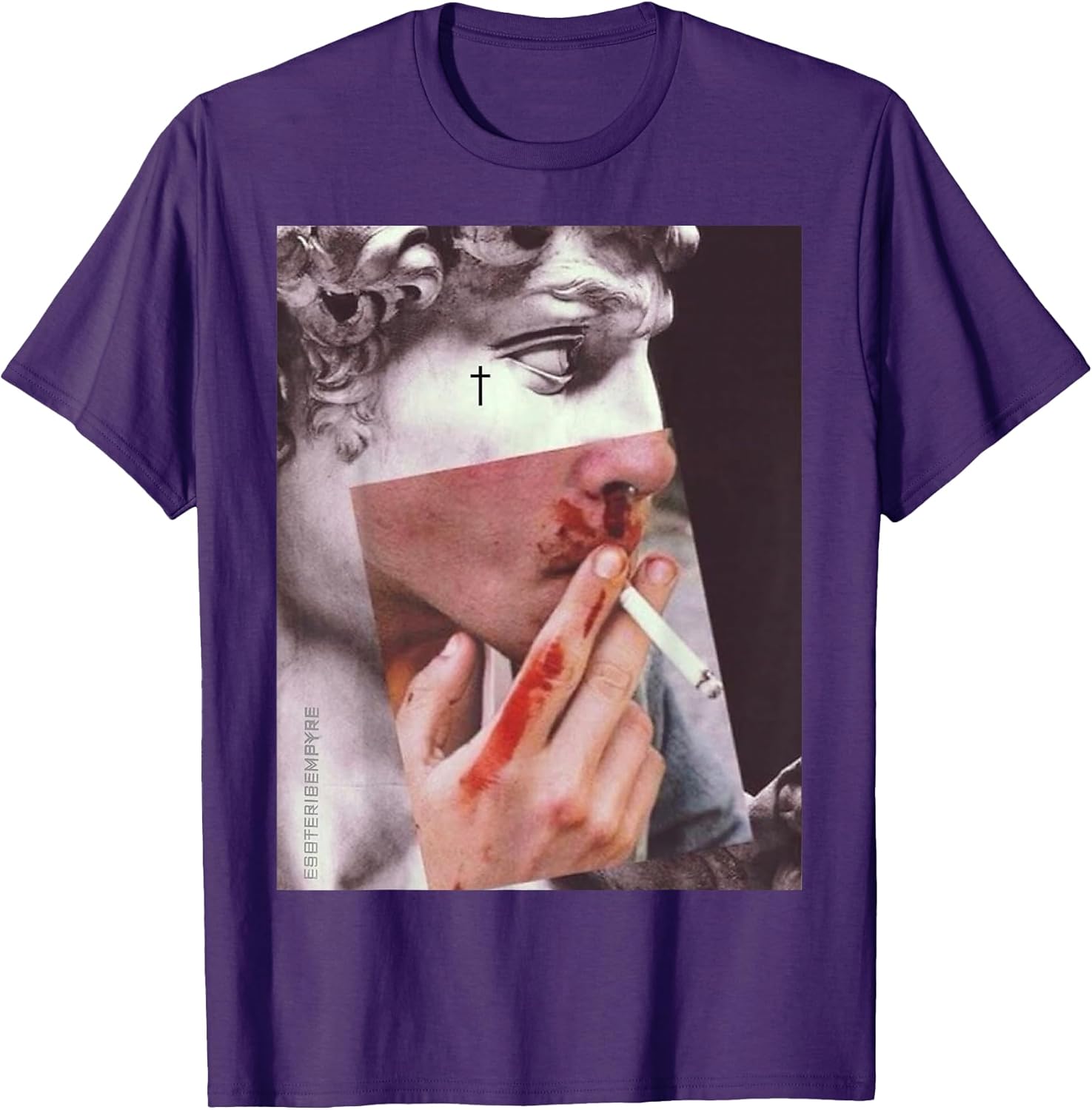 Statue of David Bloody Nose Cigarette Pop Art T-Shirt