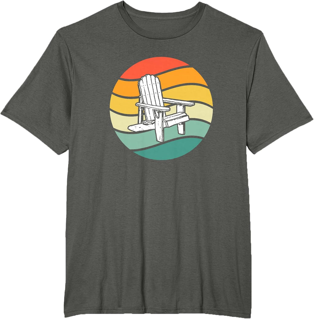Beach Lover Retro 80's Vintage Adirondack Chair T-Shirt