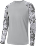 Men's Long Sleeve Fishing Shirts, UPF 50+ Camo Sun Protection Rash Guard, UV Shirt for Swimming Hunting Outdoor