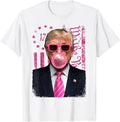 Donald Trump Pink Bubblegum Satire - Pop Art with USA Flag T-Shirt