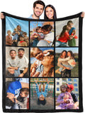 Yopicks Ships Next Day,Custom Blanket with Picture,Personalized Throw Blankets with Photos,Customized Birthday Christmas Valentines Mothers Day Blanket Gifts for Mom Women Men Adults Kids Family