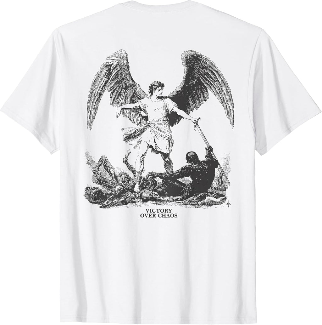 Angel Victory Over Chaos Urban Streetwear (Art Back) T-Shirt