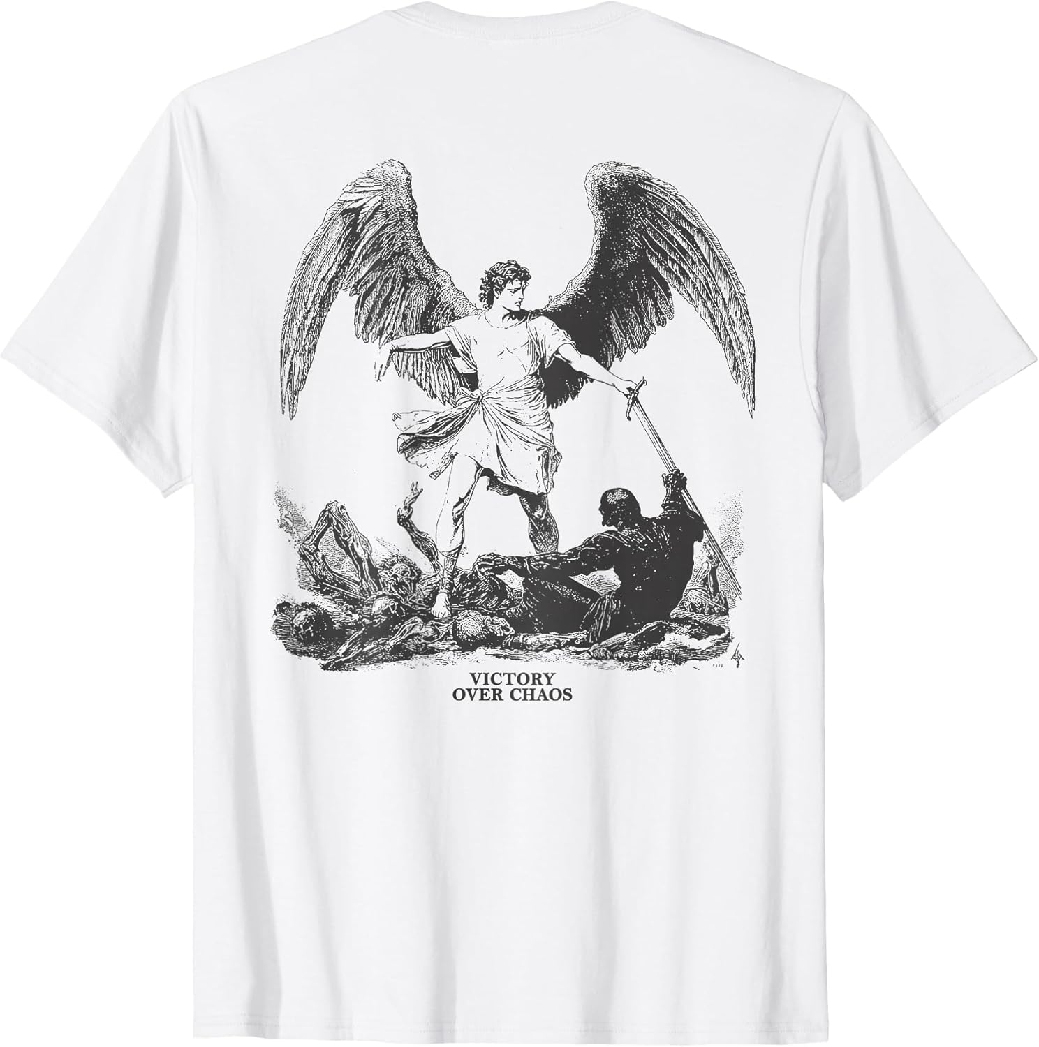 Angel Victory Over Chaos Urban Streetwear (Art Back) T-Shirt