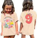 On Cloud Nine Birthday Girl Shirts Kids Girls Birthday Outfits Flower 9th T-Shirt Party Tees Tops 9 Years Old