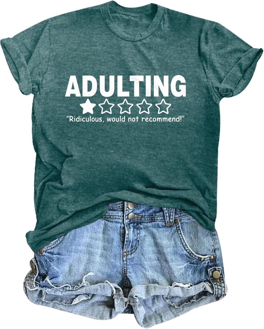 Funny T Shirts for Women Graphic Tees Adulting Would Not Recommend Print Sarcastic Shirt Loose Fit Tee Tops