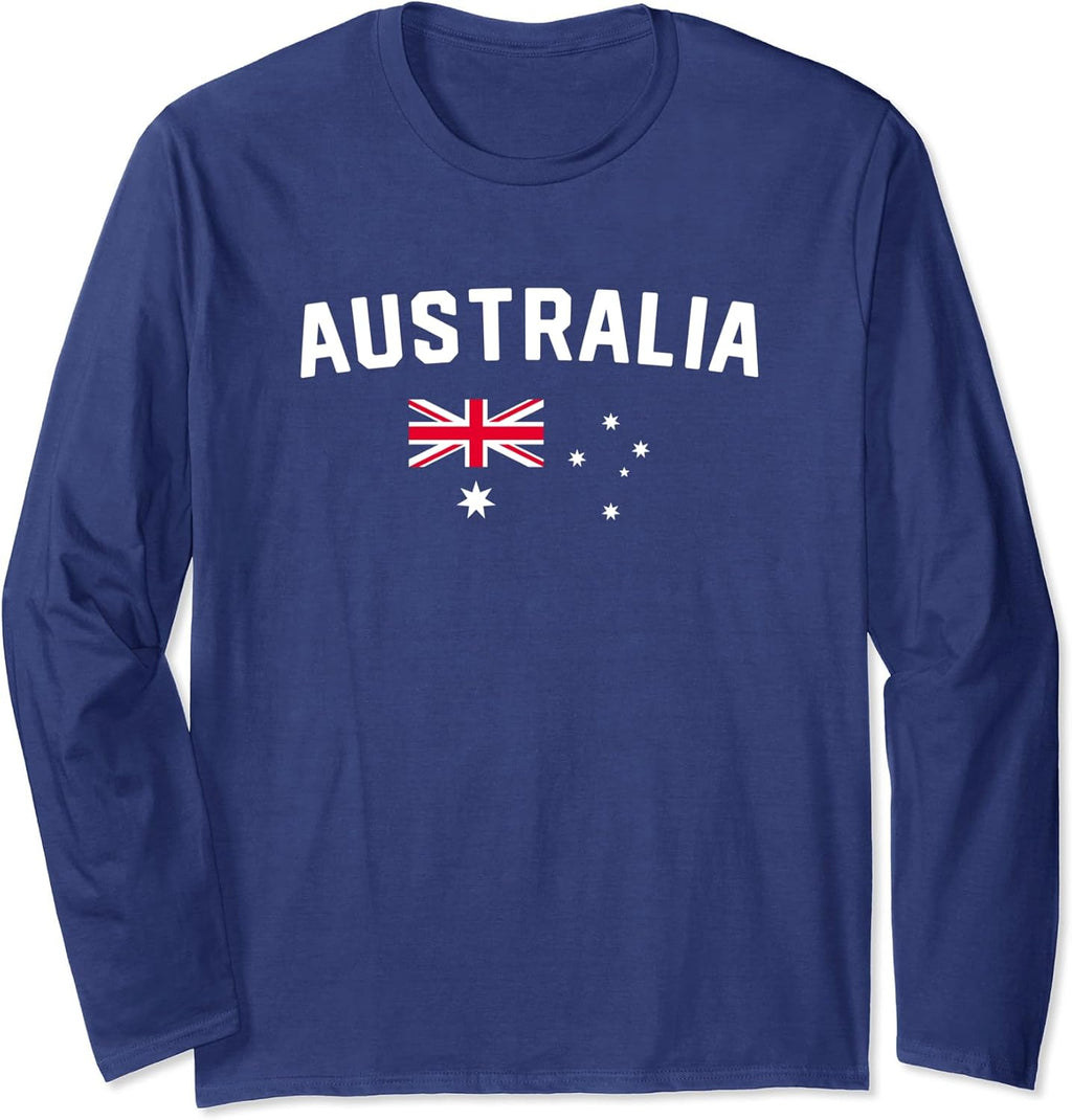 I Love Australia Minimalist Australian Flag Long Sleeve T-Shirt