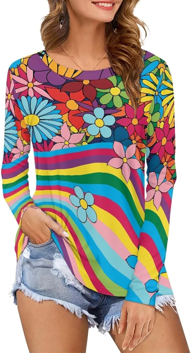 Women's Long Sleeve T-Shirt Workout Quick Dry Loose Tops Plus Size Outdoor Casual Sweatshirt