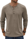 Men's Henley T-Shirt Long Sleeve Casual Lightweight Pullover Shirts Soft Stretch Basic Tees Fall Tops