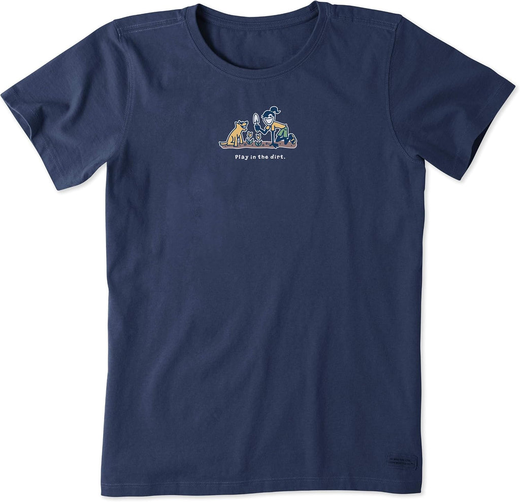 Womens Crusher Tee Jackie And Rocket Play Dirt, Darkest Blue
