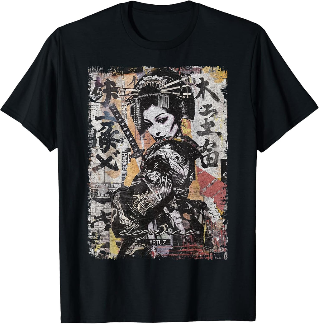 Hip Hop Y2K Vintage Hipster Edgy Urban Streetwear Geisha T-Shirt