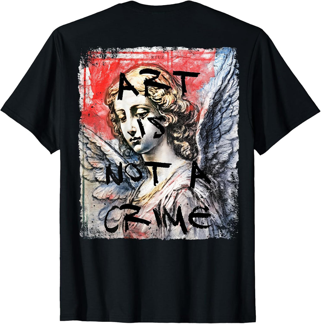 Hip Hop Vintage Edgy Urban Y2K Back Print Streetwear Angel T-Shirt