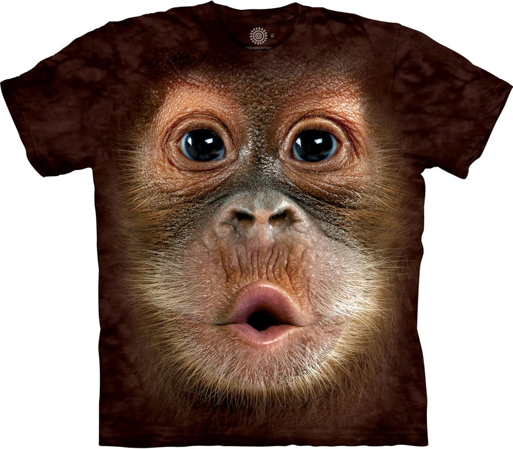 Men's Big Face Baby Orangutan T-Shirt, Brown