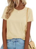 T Shirts for Women Short Sleeve Crewneck Cotton Tops Summer UPF 50+ Casual Breathable Basic Tee Tshirt