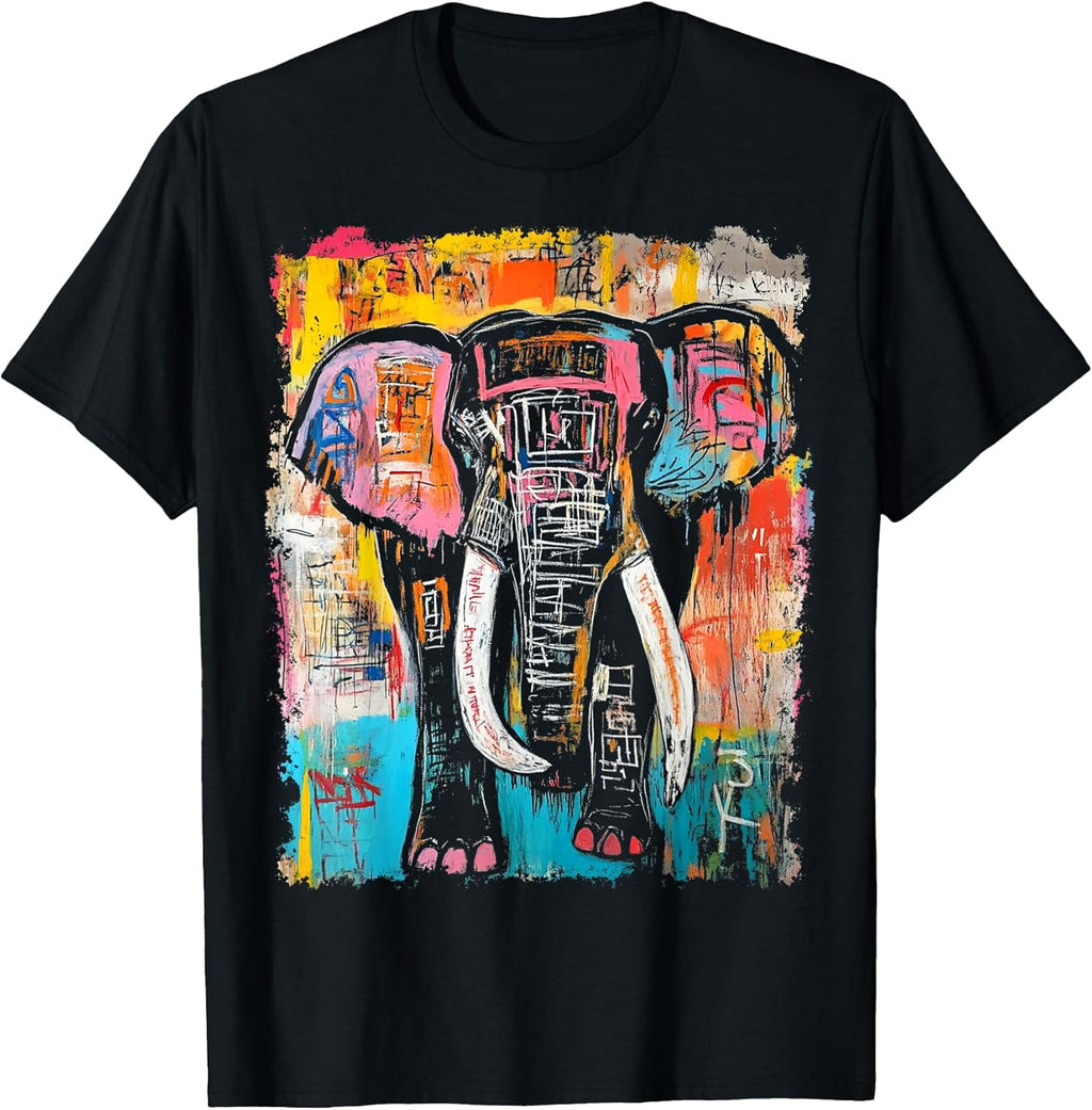 Animal Pop Art Design With A Elephant On It Men's Graffiti T-Shirt