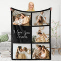 Gifts for Mom Customized Blanket with Photos, for Mom from Daughter Son, Personalized Picture Collage Blanket, Unique Birthday Gift for Wife, Women