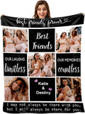MyPupSocks Customizable Best Friend Blanket with Pictures Collage for Women, Custom Best Friends Forever Throw Blanket for Teen Girls, Personalized Friends Photo Bed Blanket for BFF Her Christmas