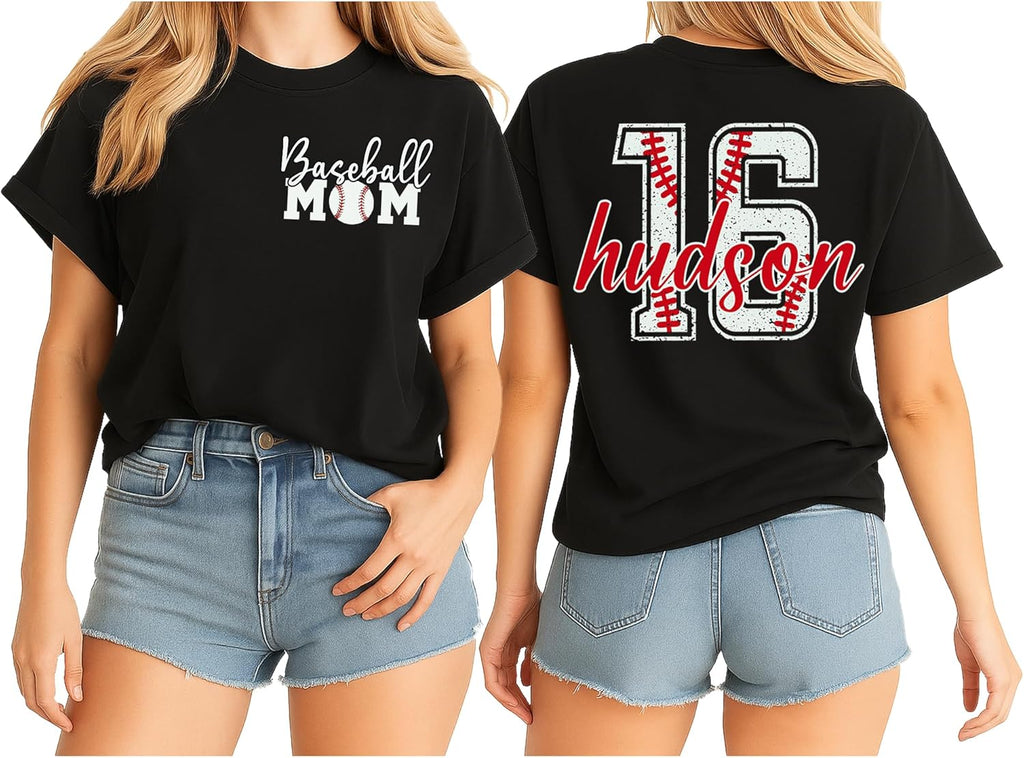 Personalized Baseball Mom Shirt, Custom Baseball Shirt, Custom Baseball Mom Shirts for Women, Baseball Mom Sweatshirt
