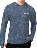 Men's UPF 50+ Sun Protection Hoodie Shirt Long Sleeve SPF Fishing Outdoor UV Hiking Lightweight Shirts