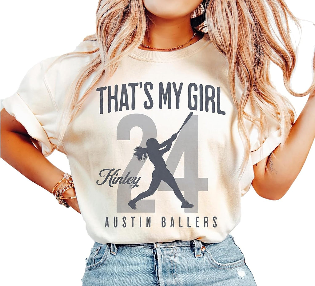 Personalized Softball Mom Shirt with Kids Name and Jersey Number, Softballs Shirts for Women, Softball Mama Gifts