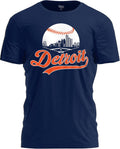 Baseball Shirt Fan Cityscape T-Shirt with Urban Skyline Graphic