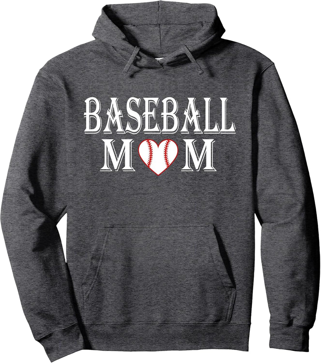 Baseball Mom Graphic Hoodie Sweatshirt For Sport Moms Pullover Hoodie