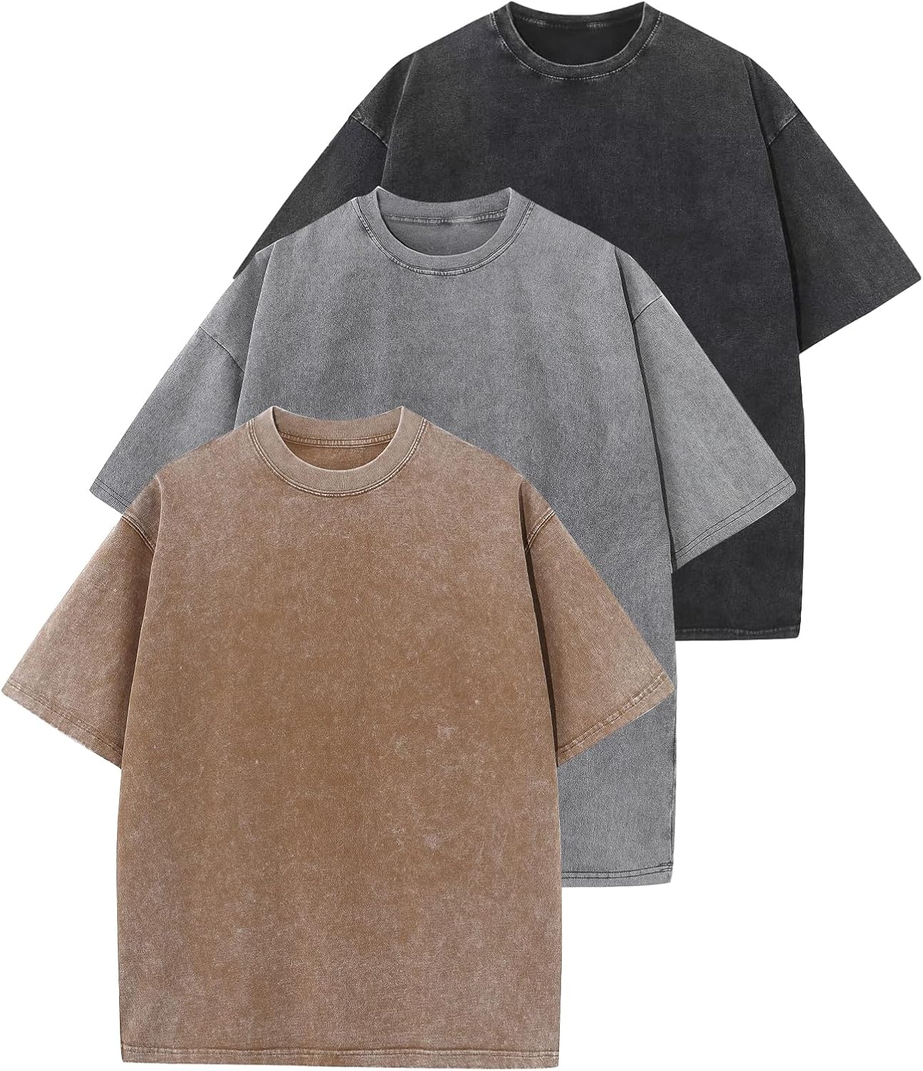 Men Oversized T Shirts Vintage Tee Loose Fit Short Sleeve Casual Streetwear Baggy Washed Unisex Tops