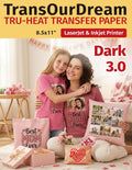 TransOurDream Iron on Heat Transfer Paper for Dark T Shirts (10 Sheets 8.5x11, Dark 3.0) Printable HTV Vinyl for Inkjet & LaserJet Printer, Transfers Paper for Dark Fabric