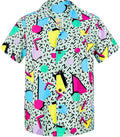 80s 90s Hawaiian Shirts for Men - Funny Retro Short Sleeve Button Down Outfit Top for Themed Party Disco Summer Beach