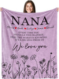 Ship Next Day, Personalized Gifts for Grandma, Grandmas Birthday Gift from Grandkids, Custom Blanket with Name, Flannel Throw Nana Blankets, for Grandma Customized Blanket