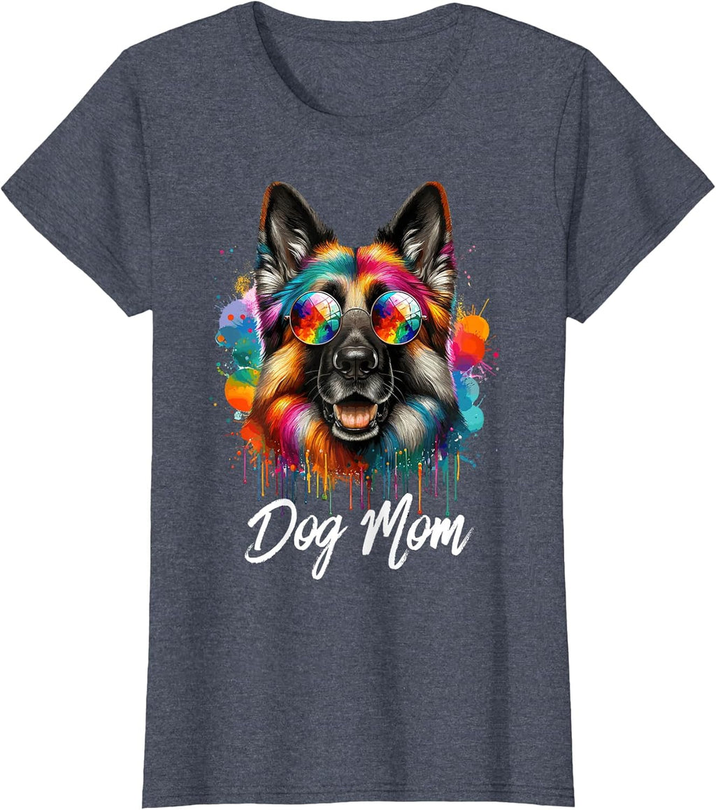 German Shepherd Owners Dog Mom for Dog Lovers Dog pop Art T-Shirt