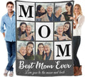 Personalized Gifts for Mom from Daughter Son Mother's Day Custom Blanket with Picture Customized Anniversary Memories Souvenir with Family Photos for Women Grandma Birthday Gift Soft and Warm
