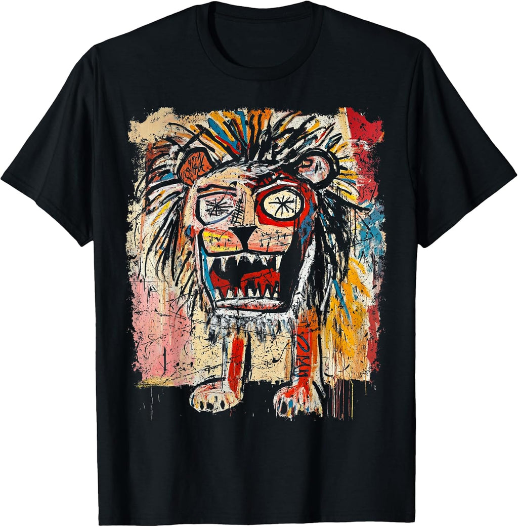 Pop Art Style Lion Graffiti T-Shirt